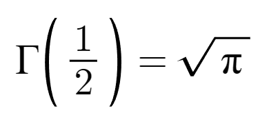 Гамма-функция в точке 1/2